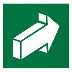 Знак E18 Открывать движением от себя •ГОСТ 12.4.026-2015• (Пленка 200 х 200)