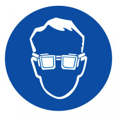 Знак M01 Работать в защитных очках •ГОСТ 12.4.026-2015• (Пленка 200 х 200)